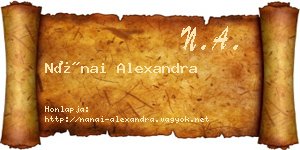 Nánai Alexandra névjegykártya